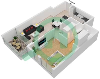 Chaimaa Avenue Residences - 1 Bedroom Apartment Type H Floor plan