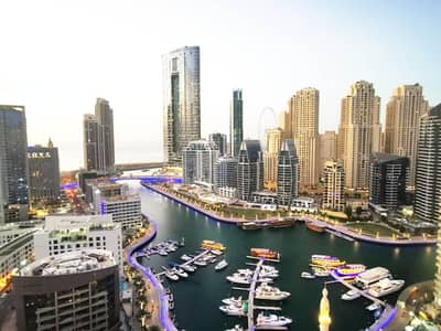 2 Bedroom Flat for Rent in Dubai Marina, Dubai - Full Marina View | Luxury | Furnished | 2 BR Maid.