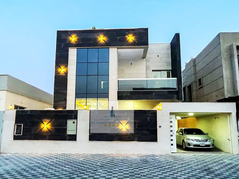 At the price of a snapshot and without down payment, a villa near the mosque, one of the most luxurious villas in Ajman, with the design of palaces, w