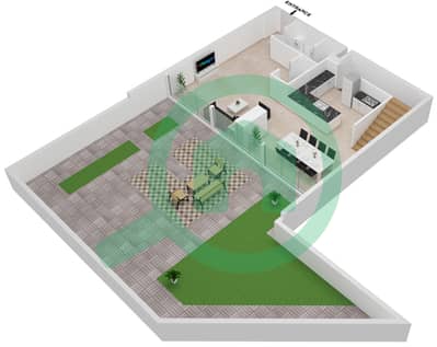 المخططات الطابقية لتصميم النموذج A1 شقة 3 غرف نوم - برج هاميني