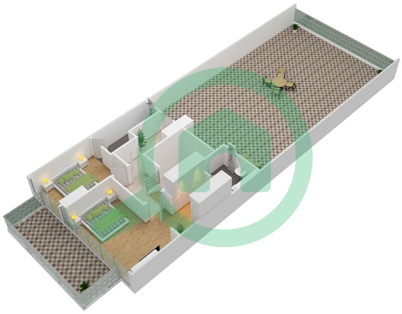 Hameni Residence - 2 Bedroom Apartment Type B Floor plan interactive3D