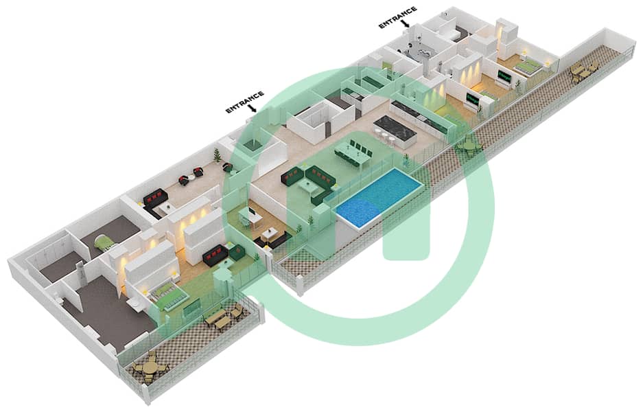 六善公寓 - 4 卧室顶楼公寓类型／单位D2/03 FLOOR 9戶型图 interactive3D