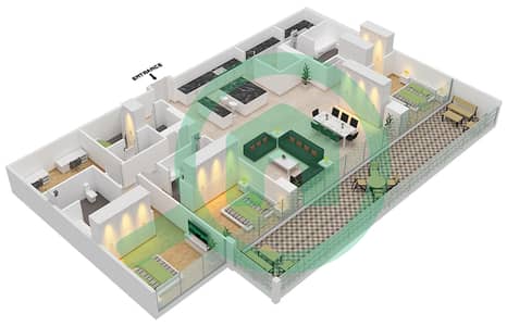 Six Senses Residences - 3 Bedroom Penthouse Type/unit B1/2  FLOOR 1 Floor plan