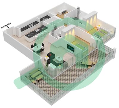 Six Senses Residences - 2 Bedroom Penthouse Type/unit A3/6  FLOOR 1 Floor plan