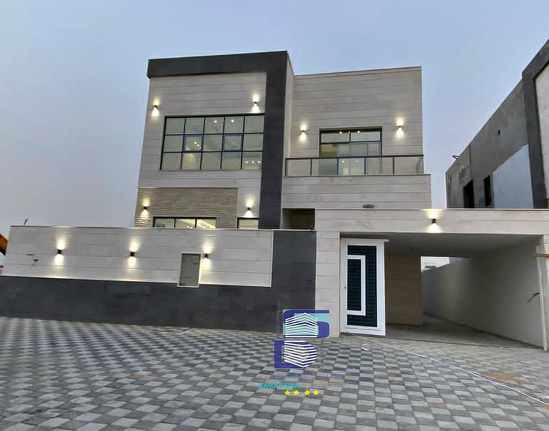 New villa for sale, modern design and super deluxe finishes, without down payment, directly on Sheikh Mohammed bin Zayed Street