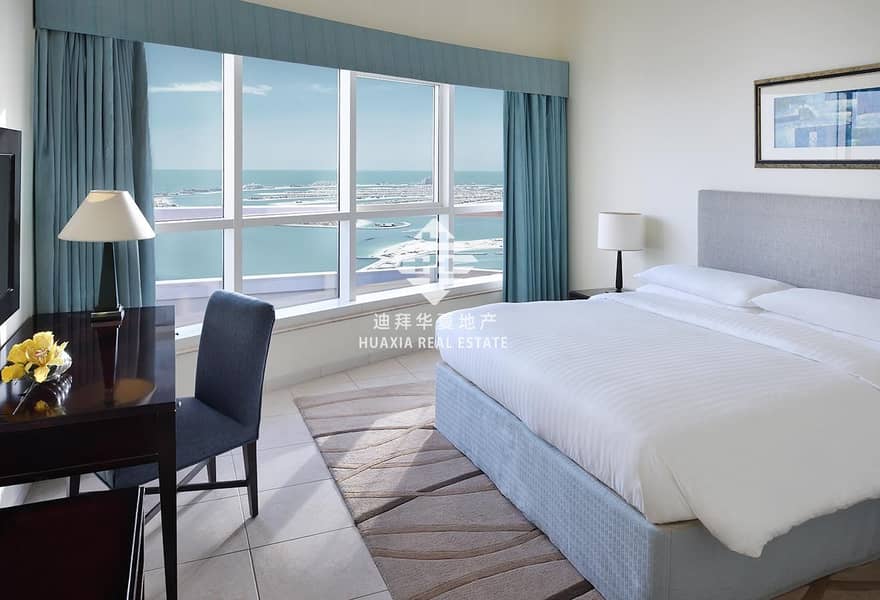 位于迪拜码头，迪拜海港万豪套房酒店 3 卧室的酒店式公寓 350000 AED - 6558505