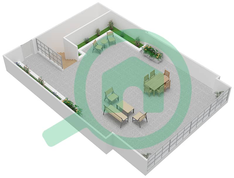المخططات الطابقية لتصميم الوحدة 3 تاون هاوس 3 غرف نوم - ذا جراند Roof interactive3D