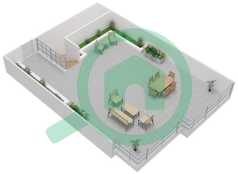 المخططات الطابقية لتصميم الوحدة 5 تاون هاوس 3 غرف نوم - ذا جراند Roof interactive3D