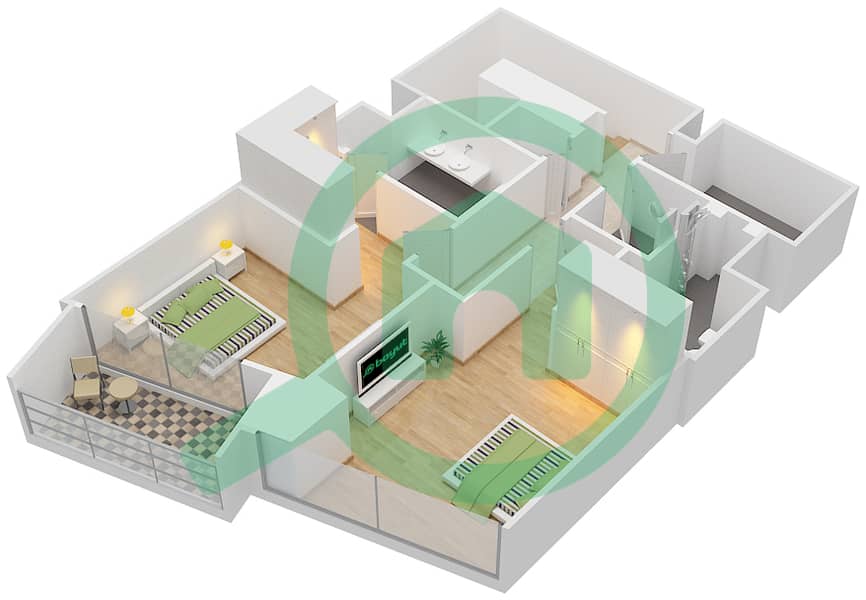 The Grand - 3 Bedroom Townhouse Unit 15 Floor plan First Floor interactive3D