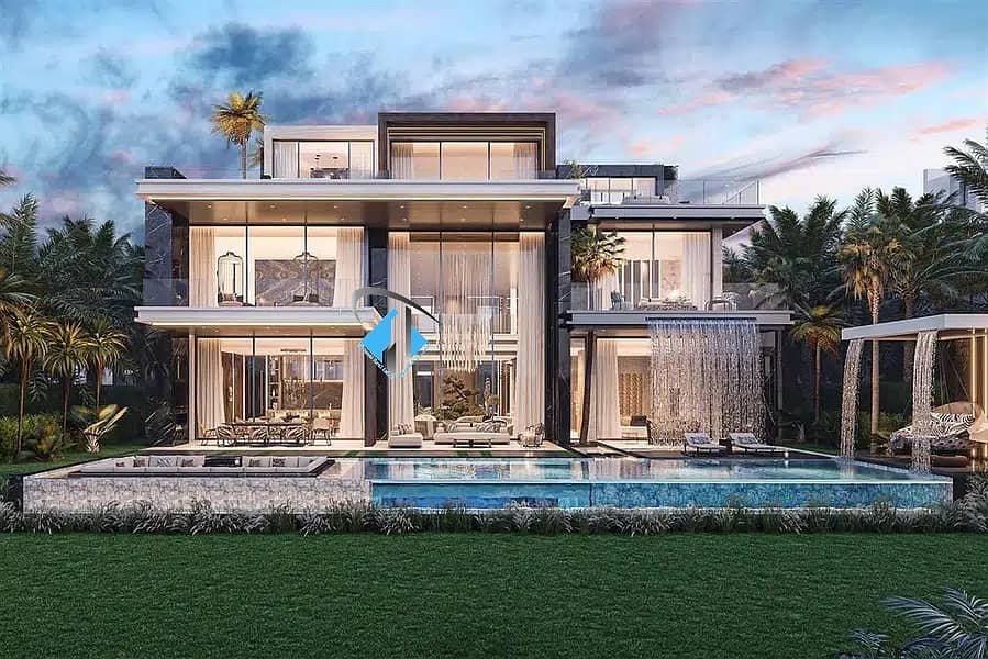 A new villa for sale with a private swimming pool in a closed compound, with ultra deluxe finishes, directly on the golf course.