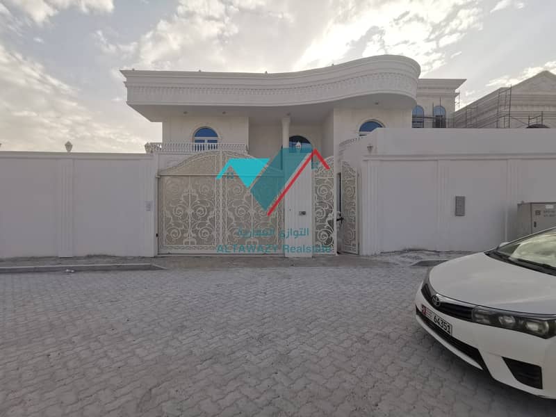 Luxurious villa for rent in the city of Riyadh, south of Al Shamkha, near all services, in a very privileged location