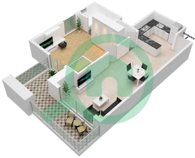 DAMAC Maison Majestine - 1 Bedroom Apartment Unit 13A FLOOR 5 Floor plan