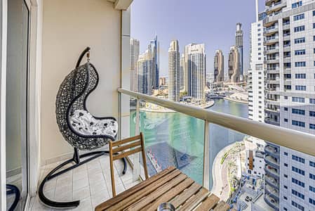 Studio for Rent in Dubai Marina, Dubai - Fully Furnished Studio Apartment in Marina View A with Panoramic Views