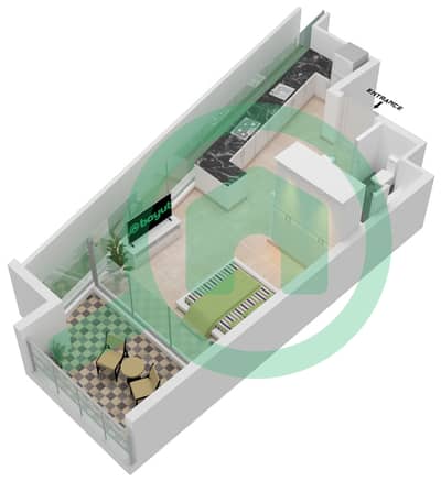 المخططات الطابقية لتصميم النموذج 1 FLOOR 15 شقة استوديو - الصفا 2