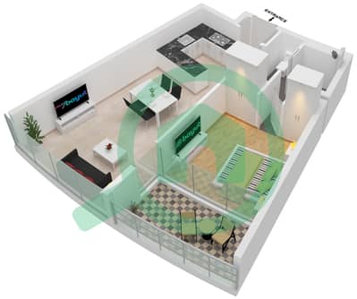 Al Safa 2 - 1 Bedroom Apartment Type 1 FLOOR 11-12 Floor plan