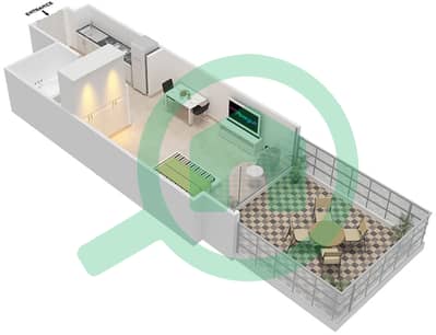 المخططات الطابقية لتصميم الوحدة 5-FLOOR 4-5 شقة استوديو - غولف بروميناد 2B