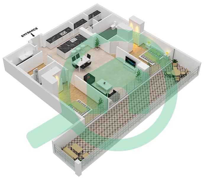 Six Senses Residences - 2 Bedroom Penthouse Type/unit A1/06 FLOOR 2,6 Floor plan interactive3D
