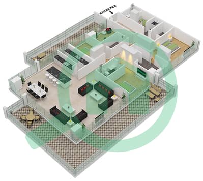 六善公寓 - 3 卧室顶楼公寓类型／单位B5/6 FLOOR 2,4,6-8戶型图