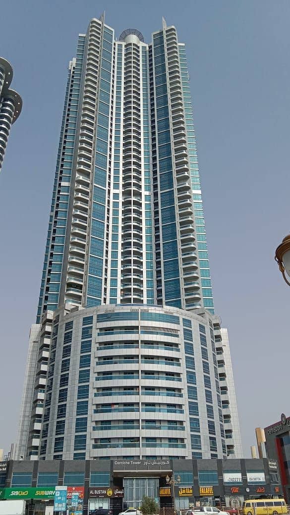 HOT DEAL-\2BHK SEA VIEW 740000 AED AVAILABLE FOR SALE IN CORNICHE TOWER AJMAN WITH FREE CHILLER AND PARKING .