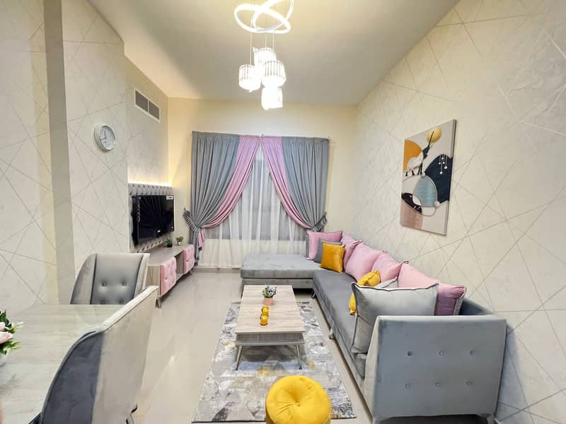 Exclusively for high-end families, for rent in Ajman Al Nakheel, a distinctive apartment