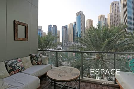 2 Bedroom Apartment for Rent in Dubai Marina, Dubai - Fully Furnished | Marina View | Balcony