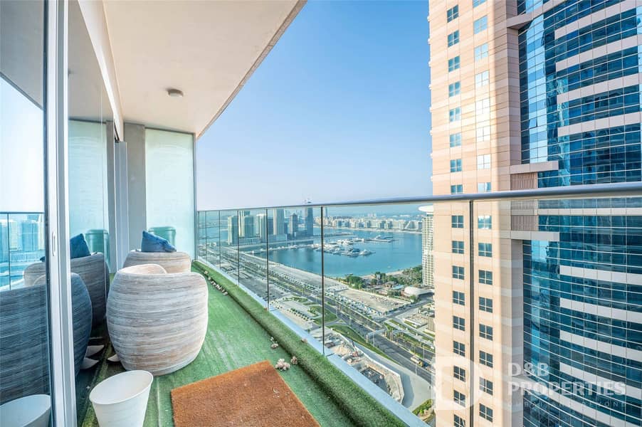 Upgraded | Palm & Marina View | High Floor