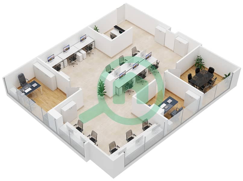 Оксфорд Тауэр - Офис  планировка Тип 3 interactive3D