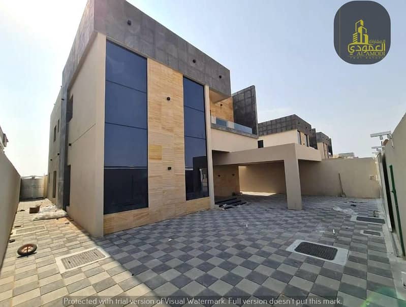 For sale, including registration fees, a ground floor + first villa close to the mosque, one of the most luxurious villas in Ajman, with personal buil