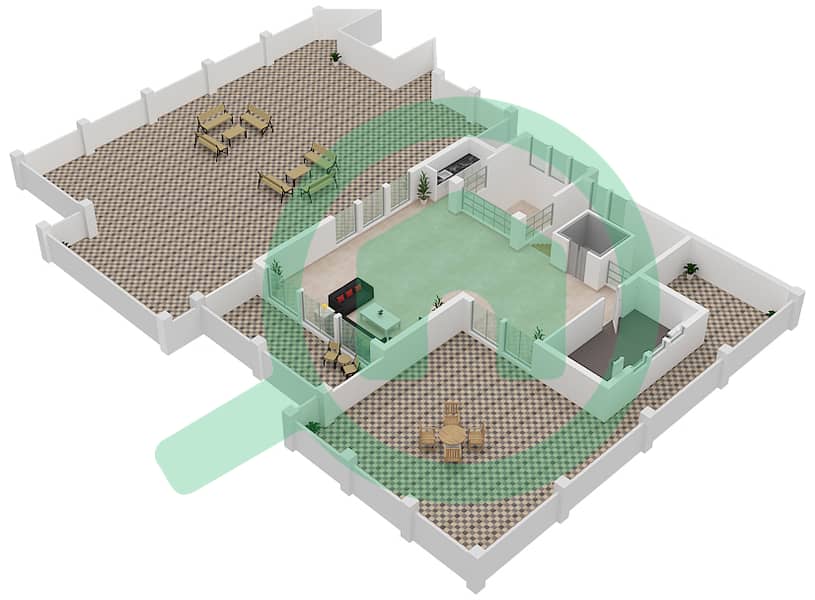 Фо Перлс - Вилла 6 Cпальни планировка Тип A Second Floor interactive3D