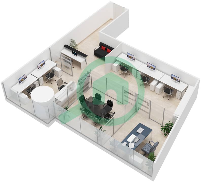 Метрополис Тауэр - Офис  планировка Тип 1&6 interactive3D