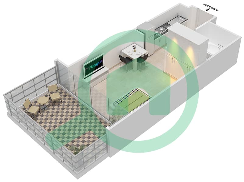 Golf Promenade 2A - Studio Apartment Unit 4 FLOOR 6 Floor plan Floor-6 interactive3D