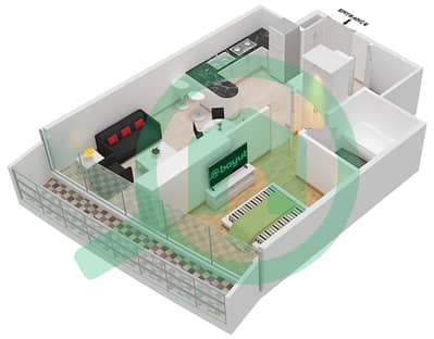 المخططات الطابقية لتصميم الوحدة 610-A FLOOR 6TH شقة 1 غرفة نوم - مارينا باي من داماك