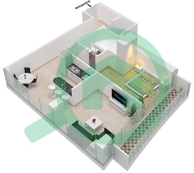 Marina Bay By DAMAC - 1 Bedroom Apartment Unit 713 FLOOR 7TH Floor plan