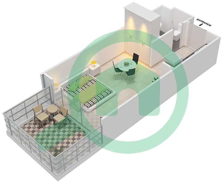 المخططات الطابقية لتصميم الوحدة 2 FLOOR 9-11 شقة استوديو - غولف بروميناد 2A Floor-9-11 interactive3D