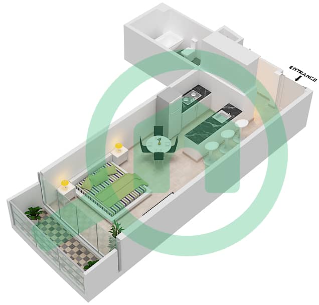 达马克滨海湾 - 单身公寓单位809-A FLOOR 8TH戶型图 Floor 8Th interactive3D