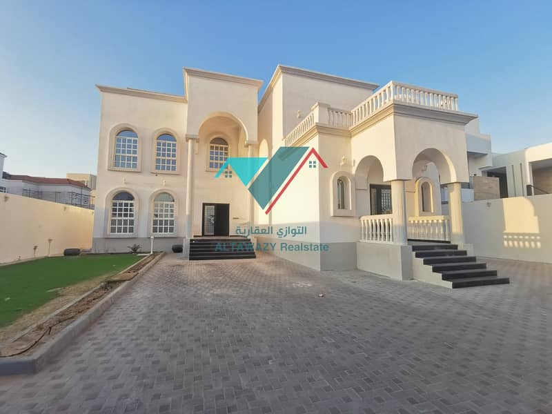 Villa for rent in the city of Riyadh, south of Al Shamkha, in a very privileged location near all services