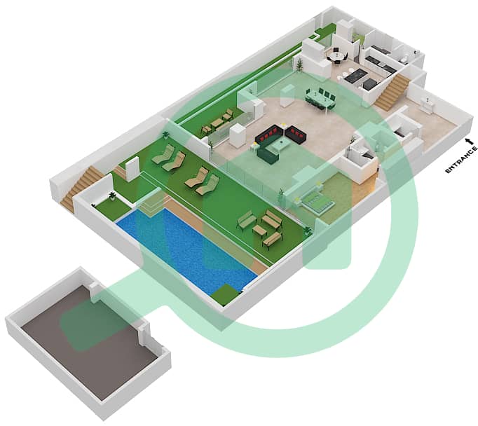 المخططات الطابقية لتصميم النموذج G01 فیلا 4 غرف نوم - بالم كوتور ريزيدينسيس interactive3D