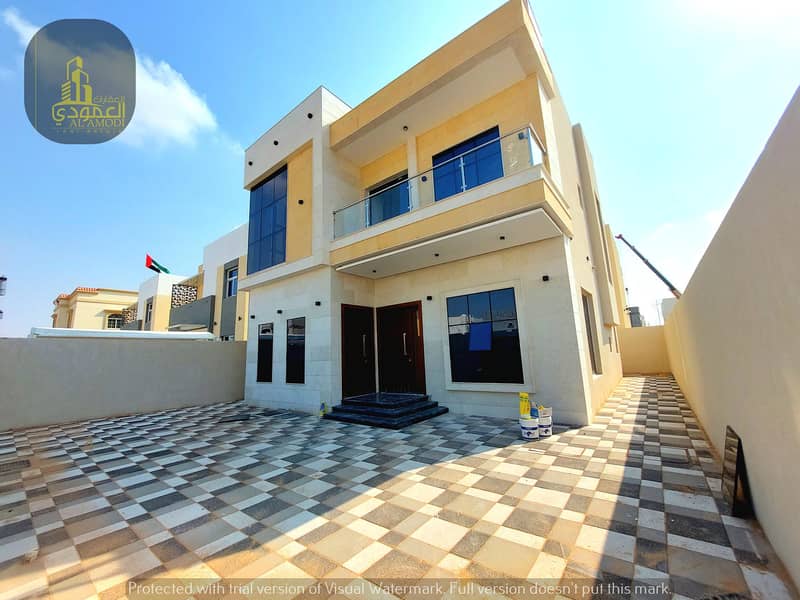 For sale, without down payment, a personal finishing villa - the finest Ajman villas - modern finishes and decorations - a large building area, freeho