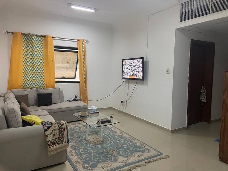 Fully Furnished , ready to move 1bhk in al Taawun area rent 3000/- monthly include wifi