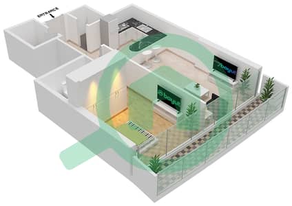 المخططات الطابقية لتصميم الوحدة 901 FLOOR-9TH شقة 1 غرفة نوم - مارينا باي من داماك
