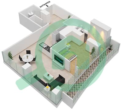 المخططات الطابقية لتصميم الوحدة 914 FLOOR 9TH شقة 1 غرفة نوم - مارينا باي من داماك