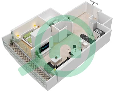 Marina Bay By DAMAC - 1 Bedroom Apartment Unit 1001 FLOOR 10TH Floor plan