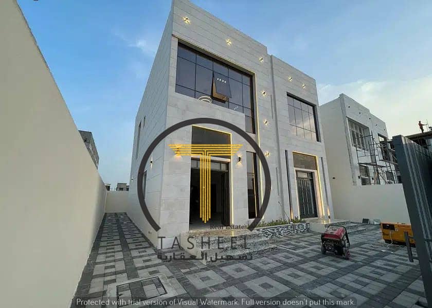 At a snapshot price and without down payment, a two-storey villa near the mosque, one of the most luxurious villas in Ajman, with a palace design, wit