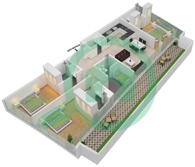 المخططات الطابقية لتصميم النموذج 8 FLOOR 38-48 شقة 3 غرف نوم - الصفا 2