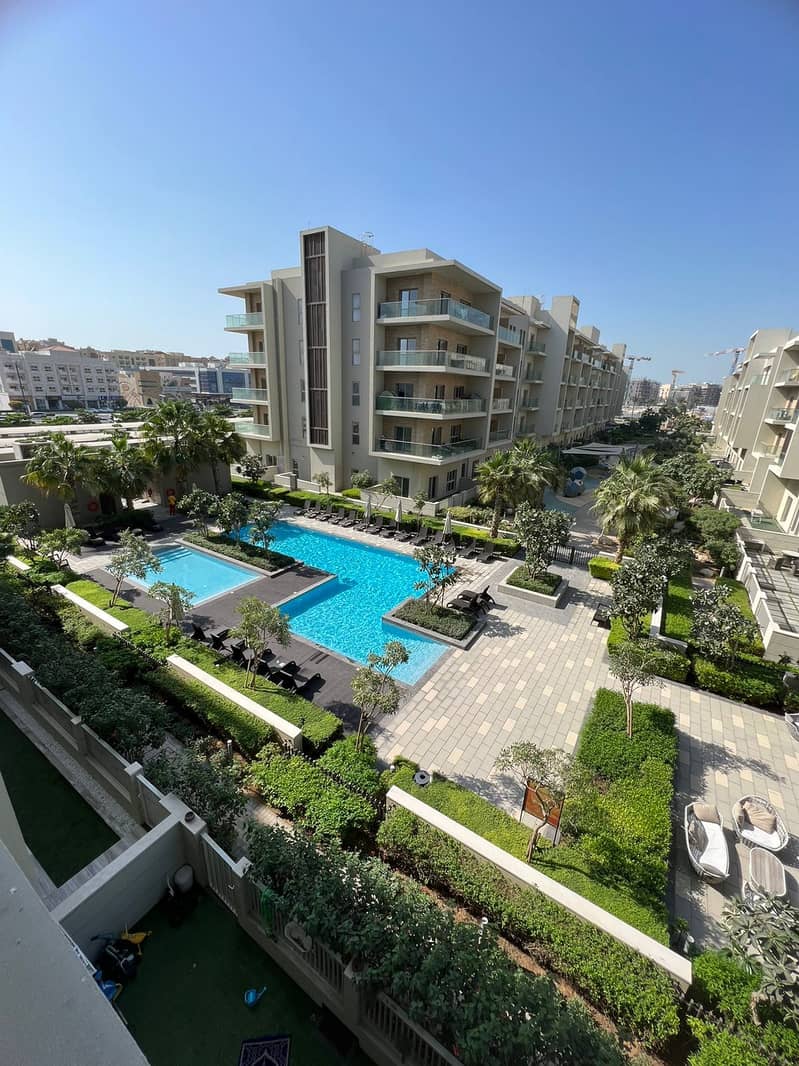 Two bedroom apartment with pool view in Al Zahia