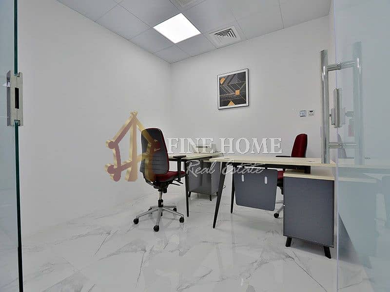 Furnished Offices in Hamdan St with Facilities