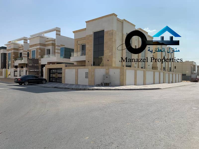 Villa for sale in the Jasmine area, the corner of two Qar streets, a very privileged location, close to services, and close to the main Sheikh Mohamme