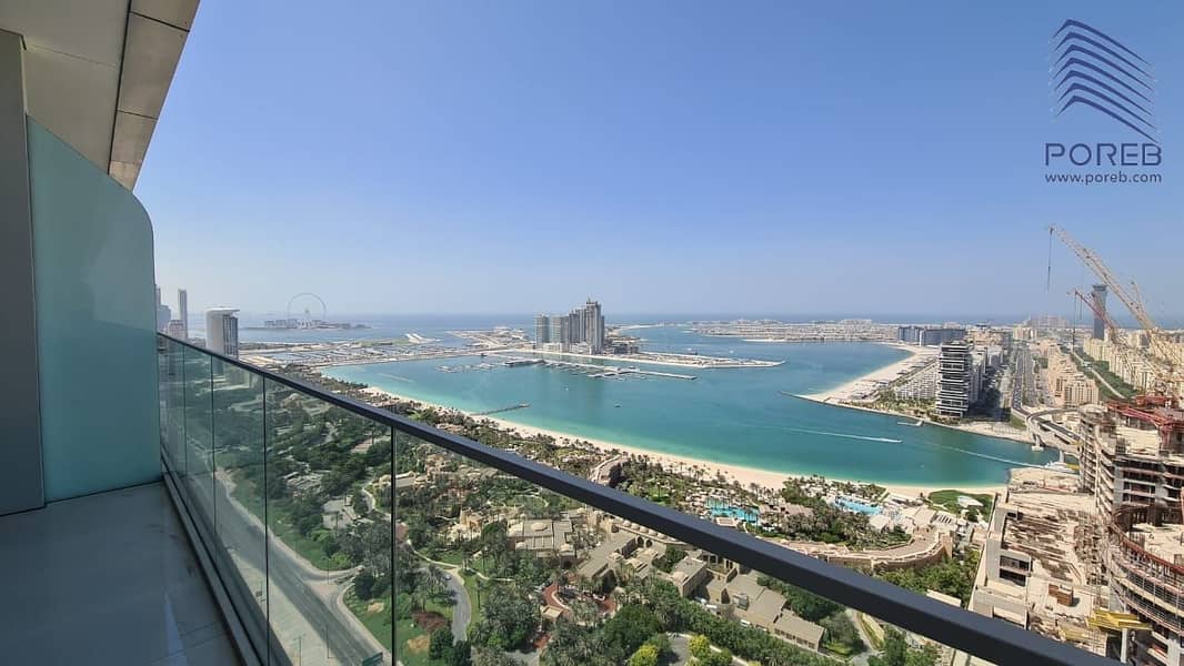 Fully Furnished w Palm & Sea View | High Floor