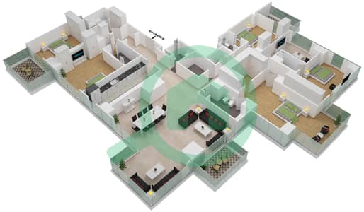 The Residences JLT - 5 Bedroom Apartment Unit 3201 Floor plan