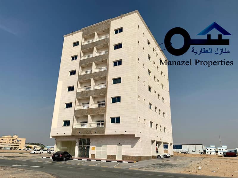 For sale a new building, the first inhabitant of Al Jurf Industrial Area 3, on Qar Street, a privileged location and close to the main Sheikh Mohammed